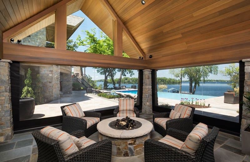 An exterior structure secured with Extra-Large window screen doors provided by Peninsula Mobile Screens