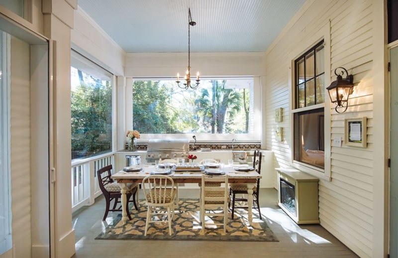  Security Windows surrounding the dining area to be used for protection